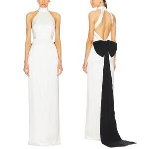 green emerald velvet dress Asymmetric Bow Gown – Amsale main image 1